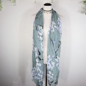 Loft Blue Cherry Blossom Art Deco Scarf Shawl